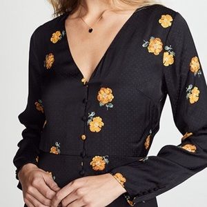 Madewell long sleeve floral button up dress
